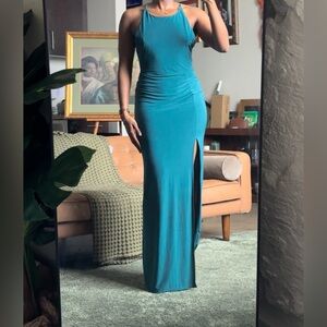 Forever 21 Teal Open-Back Maxi Dress, Size XL
